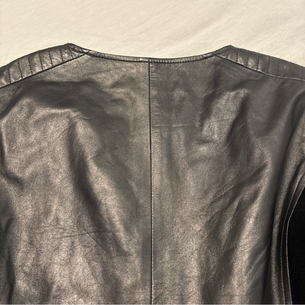 Trouve Soft Leather Moto Jacket Gunmetal Gray Stretch Women SZ Med Asymmetrical - Picture 16 of 16